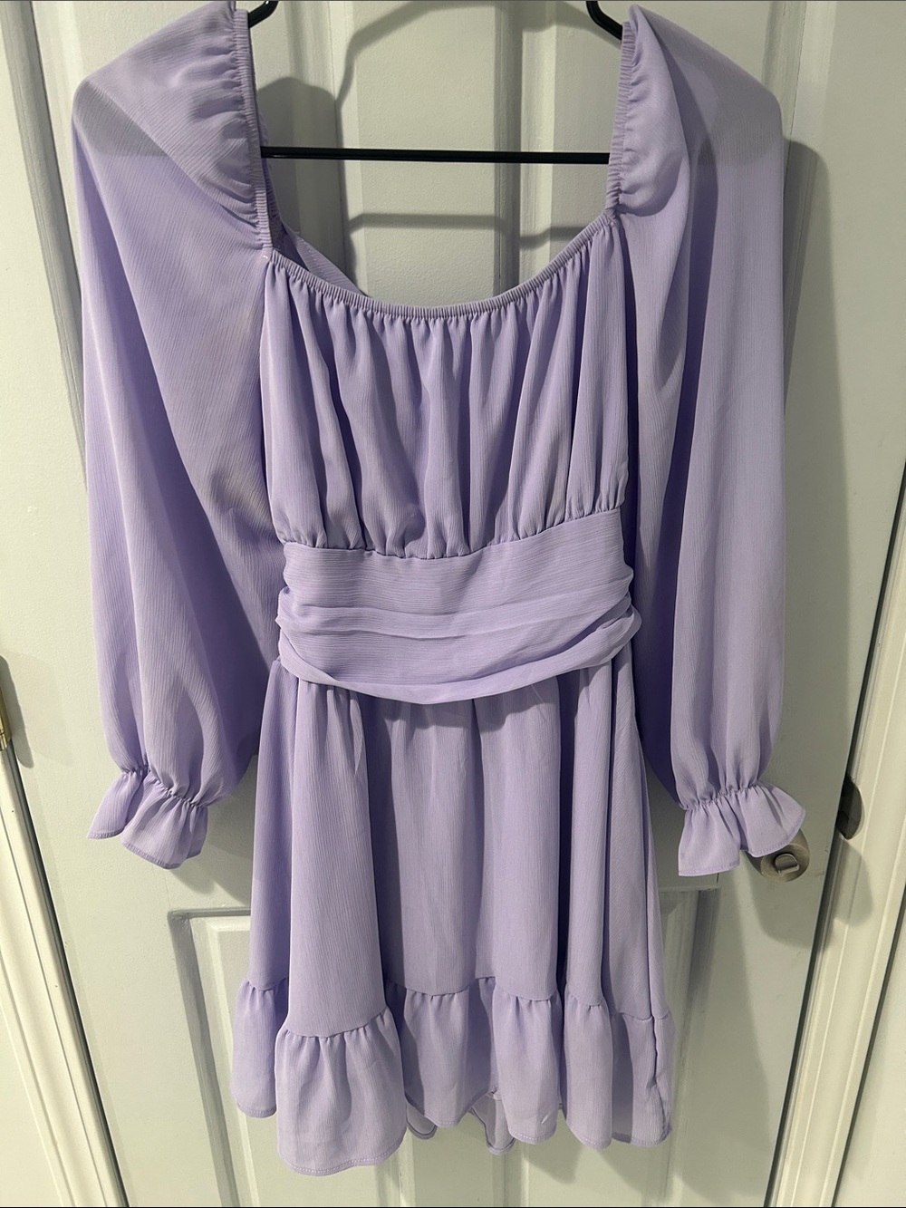 Lilac Ruffled Mini Dress